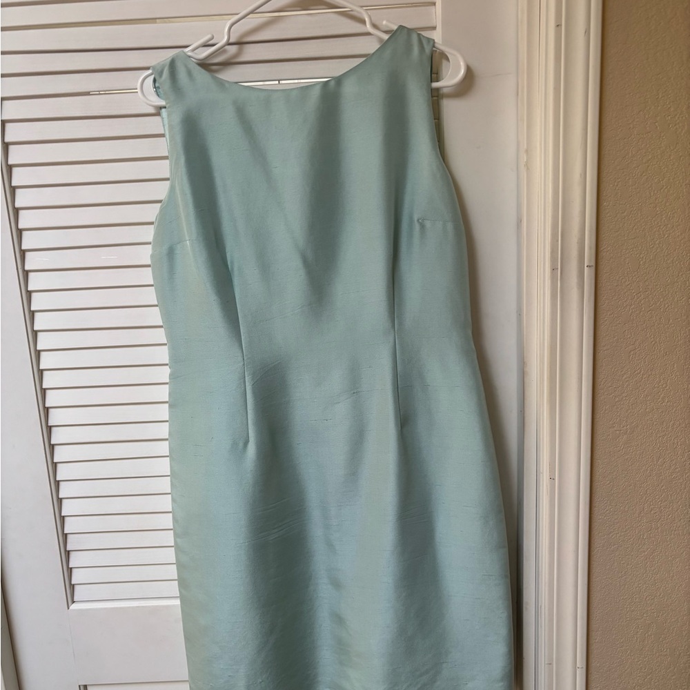 Carol Anderson Silk Sheath Dress, Lined, Mint Green